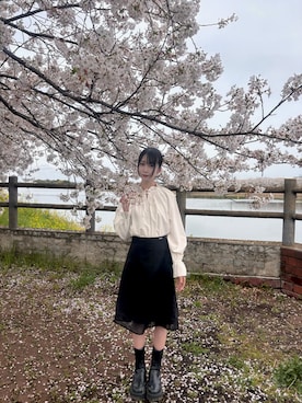 「agnes b.（アニエスベー）のアイテム」を使った、Sashaさん（レディース・160cm）の春コーディネート