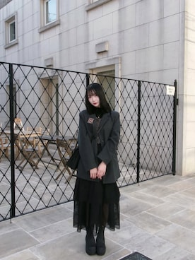 「SNIDEL（スナイデル）のアイテム（スカート）」を使った、Sashaさん（レディース・160cm）の春コーディネート