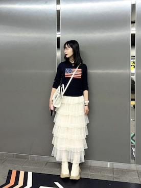 「CLEA（クレア）のアイテム」を使った、Sashaさん（レディース・160cm）の春コーディネート