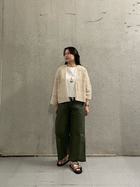 「URBAN RESEARCH DOORS（アーバンリサーチドアーズ）のコットンベーカーパンツ（その他パンツ、グリーン系）」を使った、ときさん（レディース・160cm）の春コーディネート