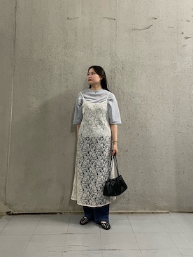 「FORK&SPOON（フォークアンドスプーン）のFORK&SPOON　シアー裏毛プルオーバー（Tシャツ/カットソー、ブルー系）」を使った、ときさん（レディース・160cm）の春コーディネート