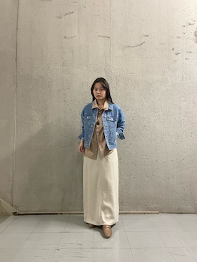「URBAN RESEARCH DOORS（アーバンリサーチドアーズ）のバッファローコードネックレス（ネックレス、ブラウン系）」を使った、ときさん（レディース・160cm）の春コーディネート