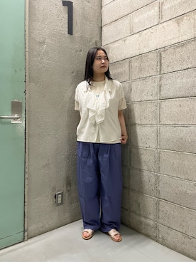 「URBAN RESEARCH DOORS（アーバンリサーチドアーズ）のmelelana 半袖T-shirts（Tシャツ/カットソー、ホワイト系）」を使った、ときさん（レディース・160cm）の春コーディネート