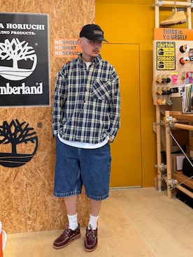 「Timberland（ティンバーランド）のアイテム」を使った、shutoさん（メンズ・176cm）の夏コーディネート