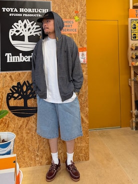 「Timberland（ティンバーランド）のアイテム」を使った、shutoさん（メンズ・176cm）の夏コーディネート