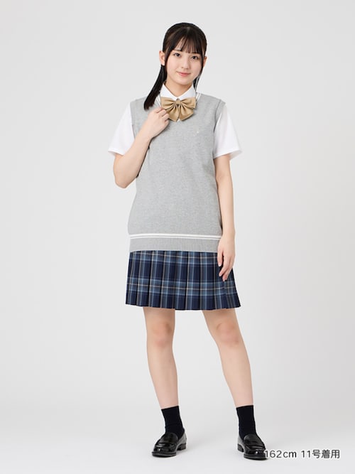 スカート チェック 48cm丈 ウォッシャブル 女子 制服 学生服 中学生