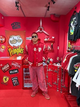 「Supreme （シュプリーム）のアイテム（パンツ）」を使った、yumin300さん（メンズ・182cm）の春コーディネート