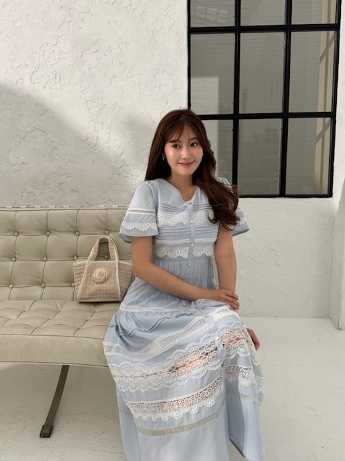 Clair Pintuck Lace Dress（ワンピース）｜Her lip to（ハーリップ