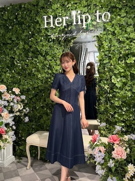 「Her lip to（ハーリップトゥー）のアイテム（ワンピース）」を使った、Her lip toさん（レディース・165cm）の春コーディネート