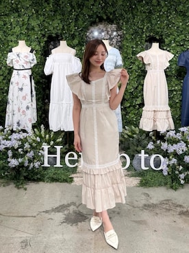 「Her lip to（ハーリップトゥー）のアイテム（ワンピース）」を使った、Her lip toさん（レディース・157cm）の春コーディネート