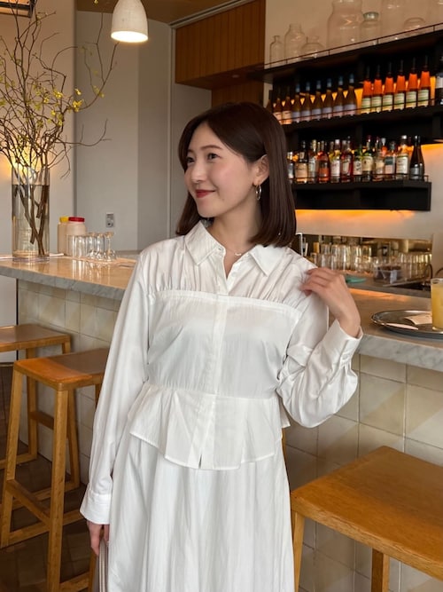 セール】Peplum Poplin Shirt Dress(ワンピース)|Her lip to(ハー セール】Peplum Poplin Shirt Dress(ワンピース)|Her lip to(ハー
