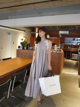 「Her lip to（ハーリップトゥー）のNotting Hill Belted Dress（ワンピース、レッド系）」を使った、Her lip toさん（レディース・160cm）の夏コーディネート