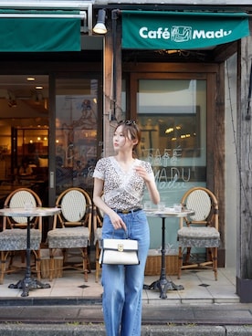 「Her lip to（ハーリップトゥー）のCherry Pattern Lace Trim Top（その他トップス、ベージュ系）」を使った、Her lip toさん（レディース・160cm）の夏コーディネート