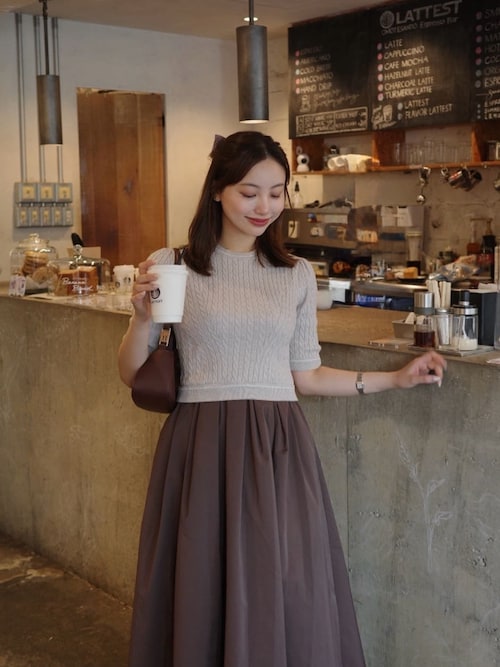 Cable Knit Docking Flared Dress（ワンピース）｜Her lip to（ハー