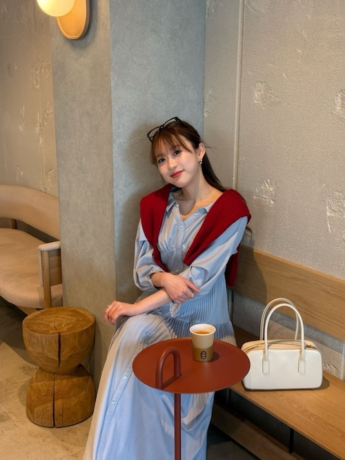 Pleated Open Shirt Dress(ワンピース)|Her lip to(ハーリップ Pleated Open Shirt Dress(ワンピース)|Her lip to(ハーリップ