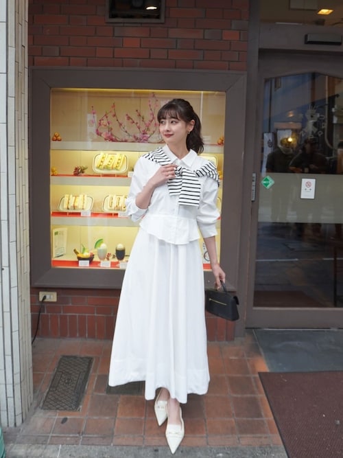 セール】Peplum Poplin Shirt Dress(ワンピース)|Her lip to(ハー セール】Peplum Poplin Shirt Dress(ワンピース)|Her lip to(ハー