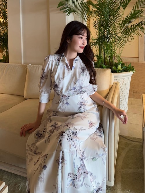 French Bouquet Puff Sleeve Dress（ワンピース）｜Her lip to（ハー