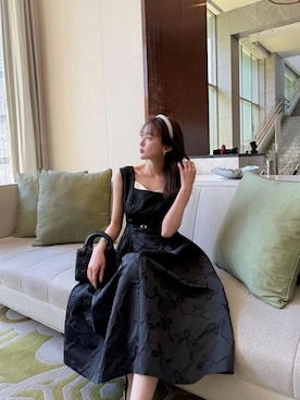 「Her lip to（ハーリップトゥー）のアイテム（ワンピース）」を使った、Her lip toさん（レディース・165cm）の春コーディネート