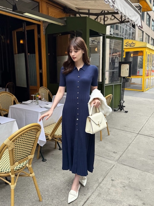 Eyelet Polo Knit Dress（ワンピース）｜Her lip to（ハーリップトゥー