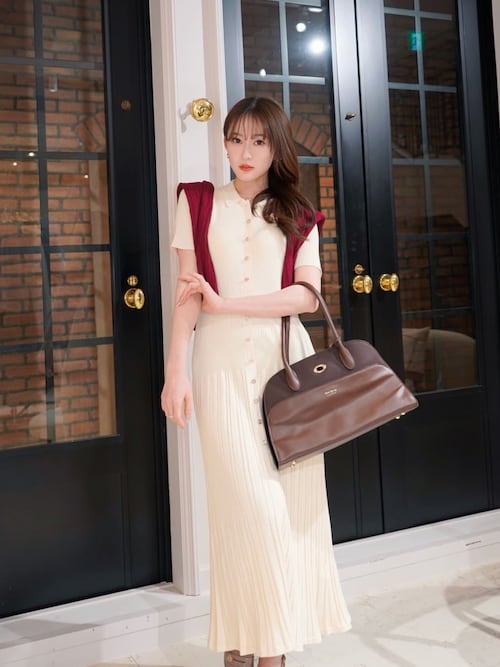Eyelet Polo Knit Dress（ワンピース）｜Her lip to（ハーリップトゥー