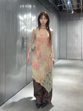 「DIESEL（ディーゼル）のアイテム」を使った、hikaru kumamimiさん（レディース・165cm）の夏コーディネート