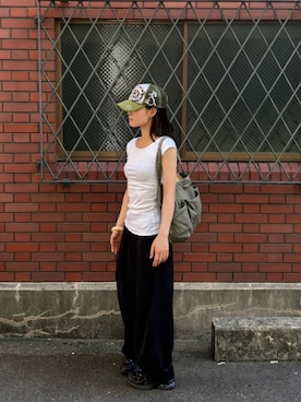 「GAP（ギャップ）のアイテム（トップス）」を使った、aokaさん（レディース・161cm）の夏コーディネート