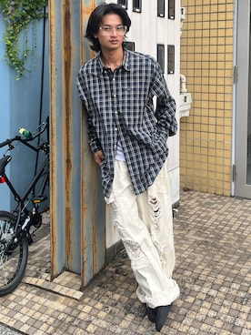 「VANS（バンズ）のVANS ヴァンズ LOAFER ローファー V196CF BLACK/BLACK（スニーカー、ブラック系）」を使った、しゅーとさん（メンズ・170cm）の秋コーディネート
