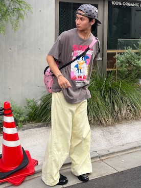 「common gull products.（コモンガルプロダクツ）の駆け込みリュック（バックパック/リュック、ピンク系）」を使った、しゅーとさん（メンズ・170cm）の秋コーディネート