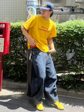 「黄色」｜しゅーとさん（メンズ・170cm）の秋コーディネート