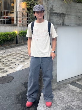 「Timberland（ティンバーランド）のTimberland 6inch Premium Waterproof Boot（ティンバーランド 6インチ プレミアム ウォータープルーフ ブーツ）（ブーツ、イエロー系）」を使った、しゅーとさん（メンズ・170cm）の秋コーディネート