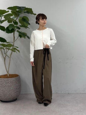 「mystic（ミスティック）のアイテム（その他パンツ）」を使った、mioさん（レディース・158cm）の秋コーディネート