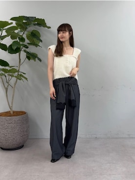「mystic（ミスティック）のアイテム（その他パンツ）」を使った、mioさん（レディース・158cm）の秋コーディネート