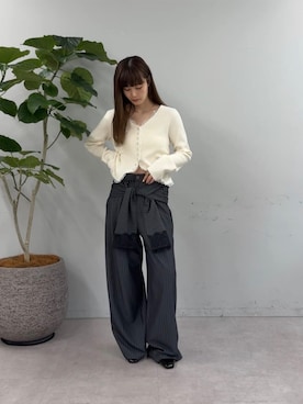 「mystic（ミスティック）のアイテム（その他パンツ）」を使った、mioさん（レディース・158cm）の秋コーディネート