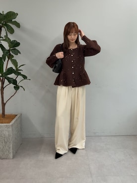 「mystic（ミスティック）のアイテム（その他パンツ）」を使った、mioさん（レディース・158cm）の秋コーディネート