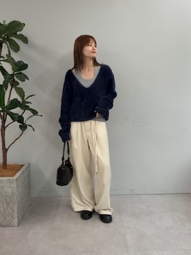 「mystic（ミスティック）のアイテム（その他パンツ）」を使った、mioさん（レディース・158cm）の秋コーディネート