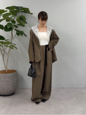 「mystic（ミスティック）のアイテム（その他パンツ）」を使った、mioさん（レディース・158cm）の秋コーディネート