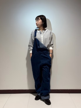 「ITEMS URBANRESEARCH（アイテムズ アーバンリサーチ）の2WAYワッフルプルオーバー（Tシャツ/カットソー、ホワイト系）」を使った、otowaさん（レディース・153cm）の春コーディネート