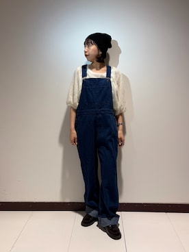 「ITEMS URBANRESEARCH（アイテムズ アーバンリサーチ）のフェザージャガードプルオーバー（シャツ/ブラウス、ホワイト系）」を使った、otowaさん（レディース・153cm）の春コーディネート