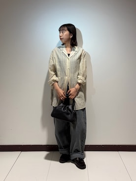 「URBAN RESEARCH（アーバンリサーチ）のレザーハンドバッグ（ハンドバッグ、ブラック系）」を使った、otowaさん（レディース・153cm）の春コーディネート