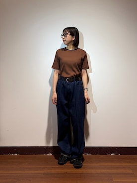 「SMELLY（スメリー）のアイテム（メガネ）」を使った、otowaさん（レディース・153cm）の夏コーディネート