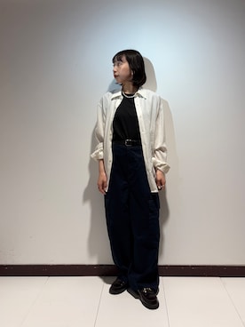 「ITEMS URBANRESEARCH（アイテムズ アーバンリサーチ）の『接触冷感』『UVカット』クルーネックノースリTシャツ（Tシャツ/カットソー、ブラック系）」を使った、otowaさん（レディース・153cm）の春コーディネート