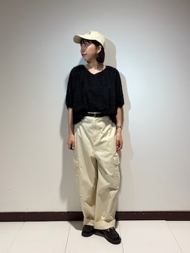 「KBF（ケイビーエフ）のアイテム（帽子）」を使った、otowaさん（レディース・153cm）の春コーディネート