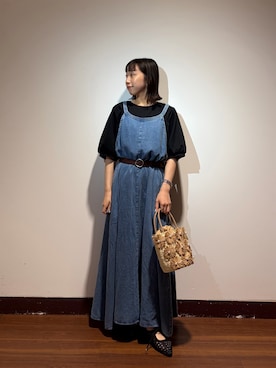 「ITEMS URBANRESEARCH（アイテムズ アーバンリサーチ）の袖デザインカットソー（Tシャツ/カットソー、ブラック系）」を使った、otowaさん（レディース・153cm）の夏コーディネート