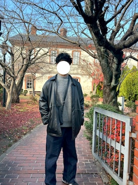 「アイテム（ニット/セーター）」を使った、akiさん（メンズ・186cm）の冬コーディネート