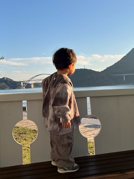 「アイテム（スタイ/よだれかけ）」を使った、t_____aさん（キッズ・80cm）の冬コーディネート