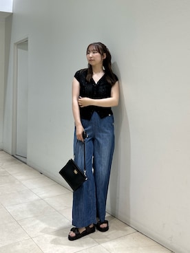「NATURAL BEAUTY BASIC（ナチュラルビューティーベーシック）のアイテム」を使った、MIKUさん（レディース・161cm）の夏コーディネート