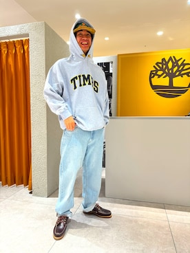 「アイテム（モカシン/デッキシューズ）」を使った、永野桜爾郎さん（メンズ・182cm）の夏コーディネート