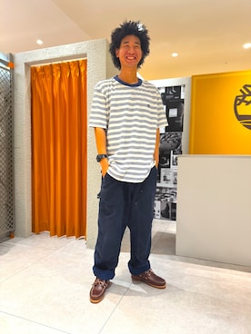 「Timberland（ティンバーランド）のアイテム」を使った、永野桜爾郎さん（メンズ・182cm）の夏コーディネート