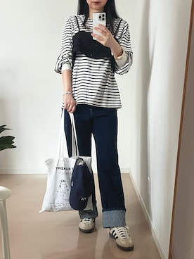 「hellam（へラム）のアイテム（トップス）」を使った、Mayさん（レディース・162cm）の春コーディネート