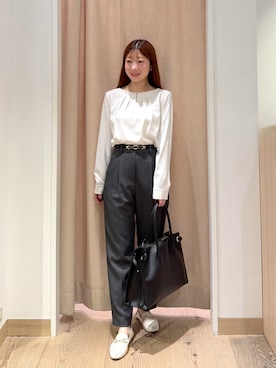 「NATURAL BEAUTY BASIC（ナチュラルビューティーベーシック）のアイテム（シャツ/ブラウス）」を使った、mek_nbbさん（レディース・152cm）の秋コーディネート